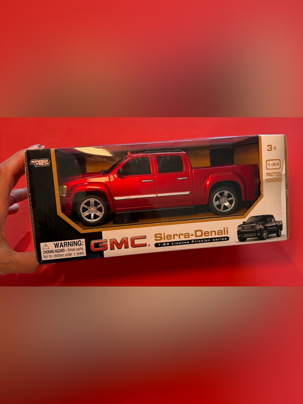 GMC Sierra-Denali Red Kids Toy Truck - Die-Cast Pickup